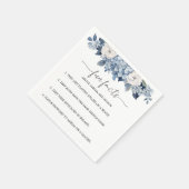 Dusty Blue Hydrangea Fun Facts Wedding Napkins Serviette (Ecke)
