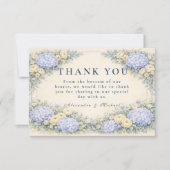 Dusty Blue Hydrangea Garden Wedding Dankeskarte (Vorderseite)