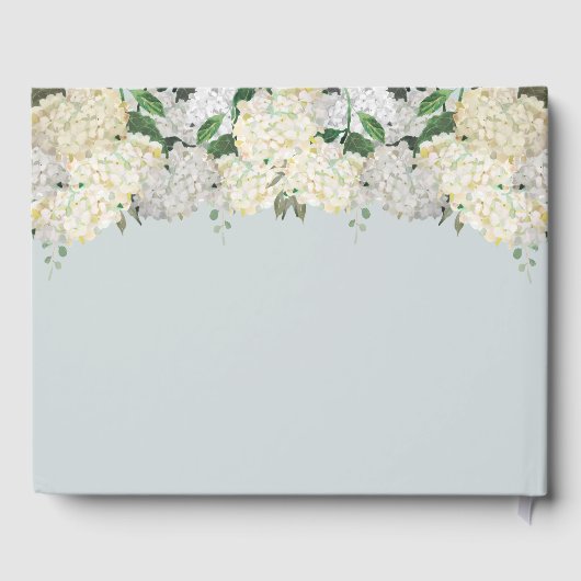 Dusty Blue Hydrangea Gedenkfeier Gästebuch (Rückseite)