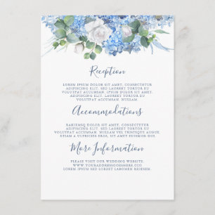 Dusty Blue Hydrangea Hochzeitsinformationen Begleitkarte