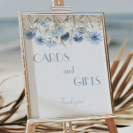 DUSTY Blue Hydrangea Kinderduschkarten und Geschen Poster