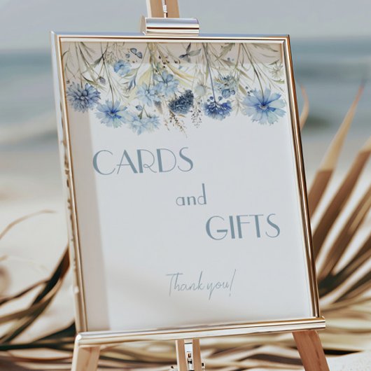 DUSTY Blue Hydrangea Kinderduschkarten und Geschen Poster