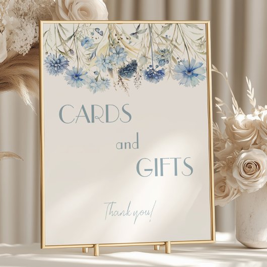 DUSTY Blue Hydrangea Kinderduschkarten und Geschen Poster