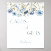 DUSTY Blue Hydrangea Kinderduschkarten und Geschen Poster (Vorne)