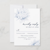 Dusty Blue Hydrangea Mahl Optionen RSVP Karte (Vorderseite)