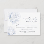 Dusty Blue Hydrangea Mahl Optionen RSVP Karte (Vorderseite)