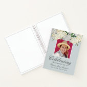 Dusty Blue Hydrangea Memorial Funeral Gästebuch Notizblock (Innenseite)