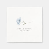 Dusty Blue Hydrangea Personalized Wedding Napkins Serviette (Vorderseite)