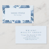 Dusty Blue Hydrangea Real Anwesen Business Card Visitenkarte (Vorne/Hinten)