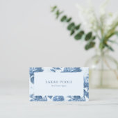 Dusty Blue Hydrangea Real Anwesen Business Card Visitenkarte (Stehend Vorderseite)