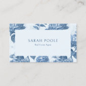 Dusty Blue Hydrangea Real Anwesen Business Card Visitenkarte (Vorderseite)