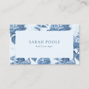 Dusty Blue Hydrangea Real Anwesen Business Card Visitenkarte