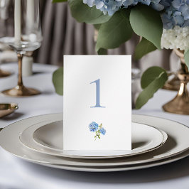 Dusty Blue Hydrangea Table Wedding Flat Card Feiertagskarte