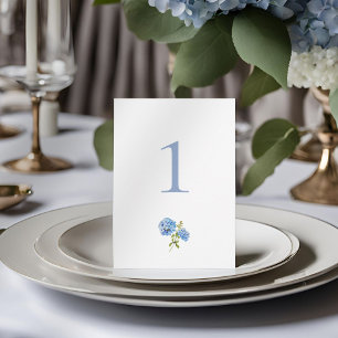 Dusty Blue Hydrangea Table Wedding Flat Card Feiertagskarte