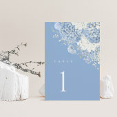 Dusty Blue Hydrangea Watercolor Floral Tischnummer