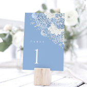 Dusty Blue Hydrangea Watercolor Floral Tischnummer