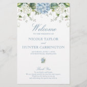 Dusty Blue Hydrangea Wedding Ceremony Program (Vorderseite)