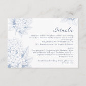 Dusty Blue Hydrangea Wedding Details Begleitkarte (Vorderseite)