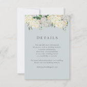 Dusty Blue Hydrangea Wedding Details RSVP Karte (Vorderseite)