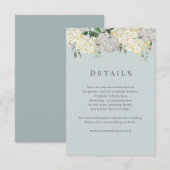 Dusty Blue Hydrangea Wedding Details RSVP Karte (Vorne/Hinten)