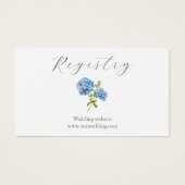 Dusty Blue Hydrangea Wedding Registry Enclosure (Vorderseite)
