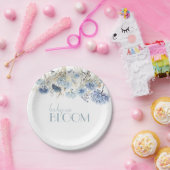 DUSTY Blue Hydrangea Wildblume Babydusche Pappteller (Party)