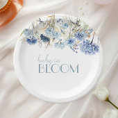 DUSTY Blue Hydrangea Wildblume Babydusche Pappteller