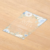 Dusty Blue Hydrangeas Brautparty Acryleinladungen (Ablage )