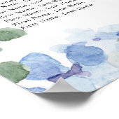 Dusty Blue Hydrangeas Hochzeitssattel Poster (Ecke)