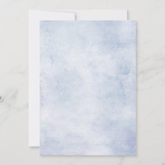 Dusty-blue hydrangeas rosa Rosen Probe Dinner Einladung (Rückseite)