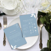 Dusty Blue I Blätter Ich begrüße Letter Timeline C Menükarte