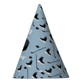 Dusty Blue Ice Hockey Stick, Skate Puck Birthday Partyhütchen (Rechts)