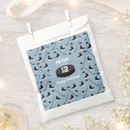 Dusty Blue Ice Hockey Stick, Skates Puck Birthday Geschenktütchen