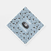 Dusty Blue Ice Hockey Stick, Skates Puck Birthday Serviette (Ecke)