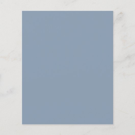 Dusty Blue Imitats Silver Budget Einladung (Rückseite)