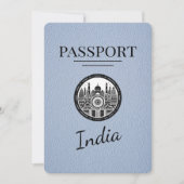 Dusty Blue India Passport Save the Date (Vorderseite)