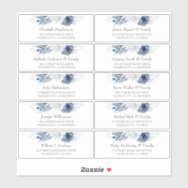 Dusty Blue Individual Guest Names Address Labels