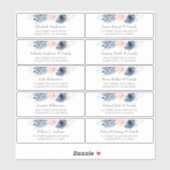 Dusty Blue Individual Guest Names Address Labels (Blatt)