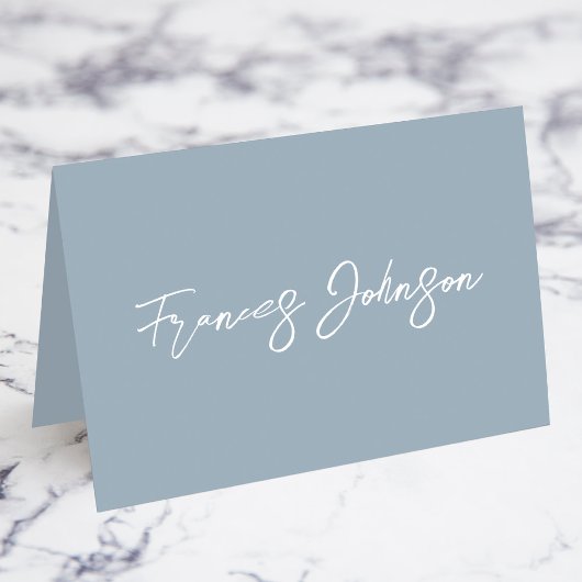 Dusty Blue Individual Name Platzkarten Tischnummer