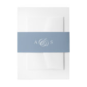 Dusty Blue Initials Wedding Invitation Bly Band (Vorderseite Beispiel)