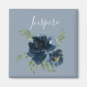 Dusty Blue Inspiriere Script Watercolor Elegant Magnet (Vorne)