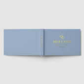 Dusty Blue Interlocks Romantic Wedding Gästebuch (Voll)