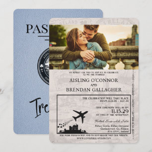 Dusty Blue Ireland Pass Einladung zur Hochzeit