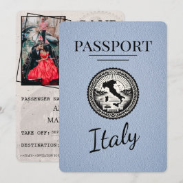 Dusty Blue Italy Passport Save The Date