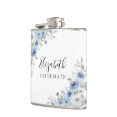 Dusty Blue Ivory Brautparty Flask Flachmann (Links)