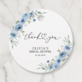 Dusty Blue Ivory Brautparty - Geschenkmarke Geschenkanhänger (Vorderseite)