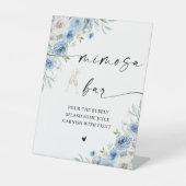 Dusty Blue Ivory Brautparty Mimosa Bar Sign Sockelschild (Vorderseite)