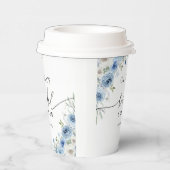 Dusty Blue Ivory Brautparty Paper Cup Pappbecher (Rechts)