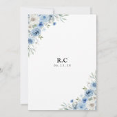 Dusty Blue Ivory Bridal Dusche Einladung (Rückseite)
