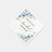 Dusty Blue Ivory Bridal Shower Napkin Serviette (Ecke)